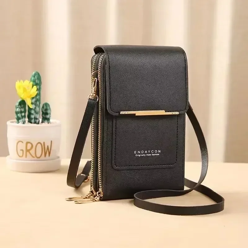 Women's Soft Leather Touch Screen Crossbody Shoulder Bag and Wallet