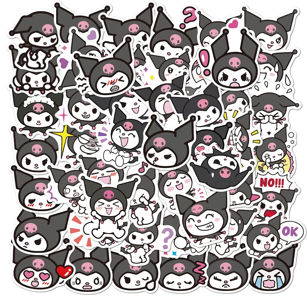 50Pcs/Set Cartoon Kuromi Stickers Graffiti Ornament Stationery Guitar Skateboard Aesthetics DIY Watertight Sticker