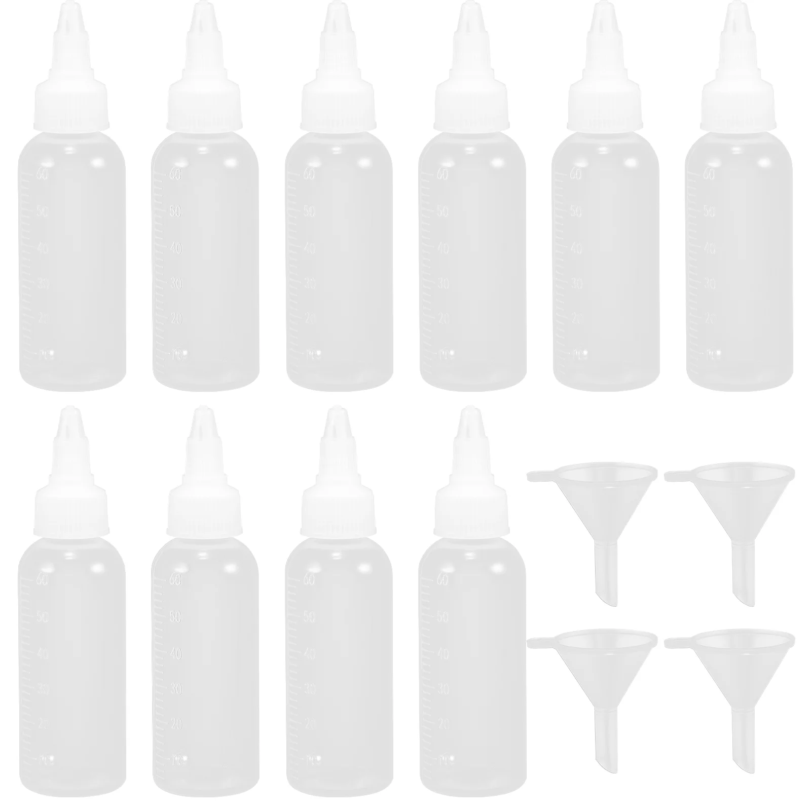 

Models Paint Mixing Bottle Container Pigment Bottles Funnel Dispenser Plastic with Caps Dipper Palette White Small