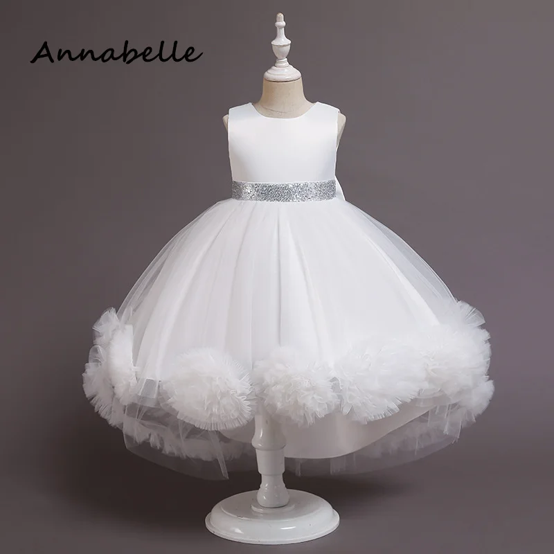 

Annabelle Flower Girl Bridesmaid Dress For Weddings Birthday Kids Dress Lace Puffy Luxury Elegant Party Christmas Dresses