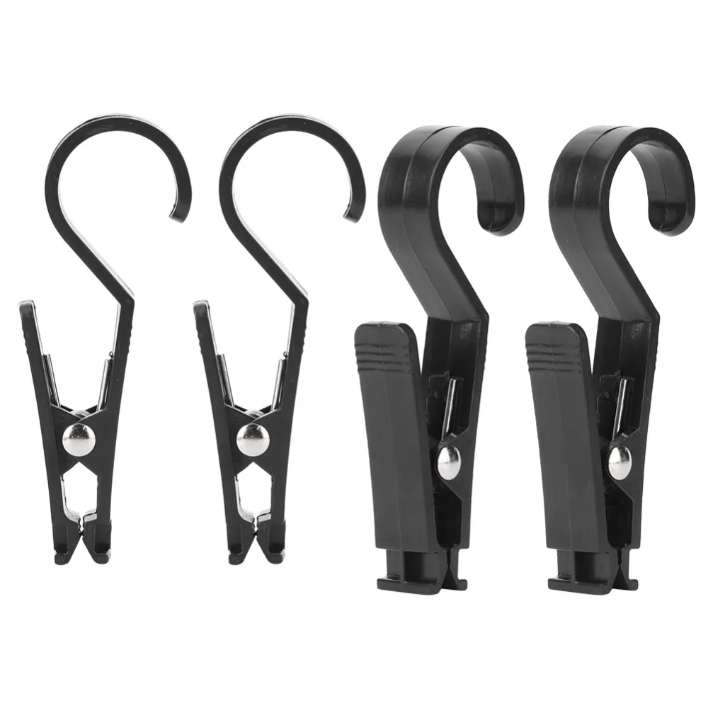 10 Pcs 플라스틱 다목적 교수형 클립 폭풍 방지 잠글 수있는 검은 색 텐트 타프 후크 클립 경량 캠핑 후크
