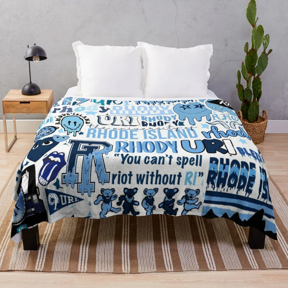 

URI Collage Design Throw Blanket Bed for winter Soft Big Decoratives Blankets