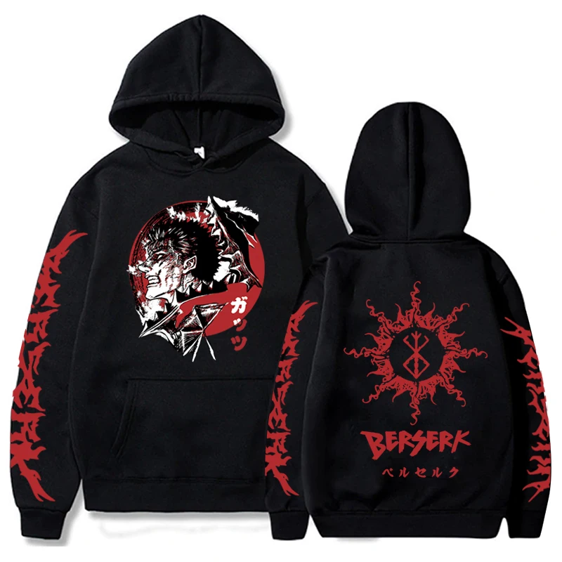 Anime Berserk Hoodie Vintage Hip Hop Y2K Kapuzenpullover Cotton Sweatshirt