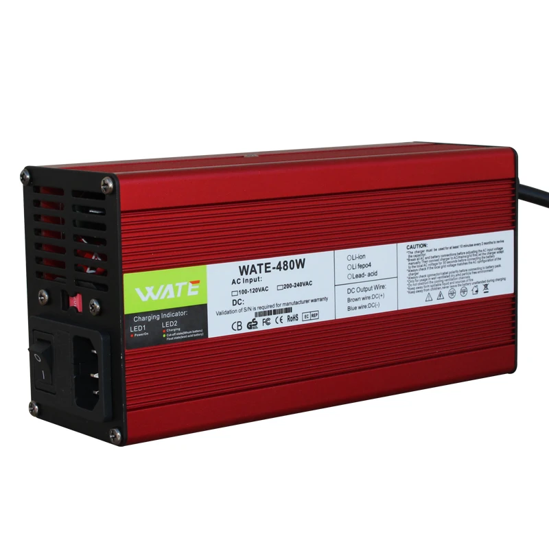 Carregador de Alumínio Inteligente Escudo é Adequado para 12s 38.4v Lifepo4 Bateria 36v Carregador Plugue da ue 43.8v 10a - Image 2