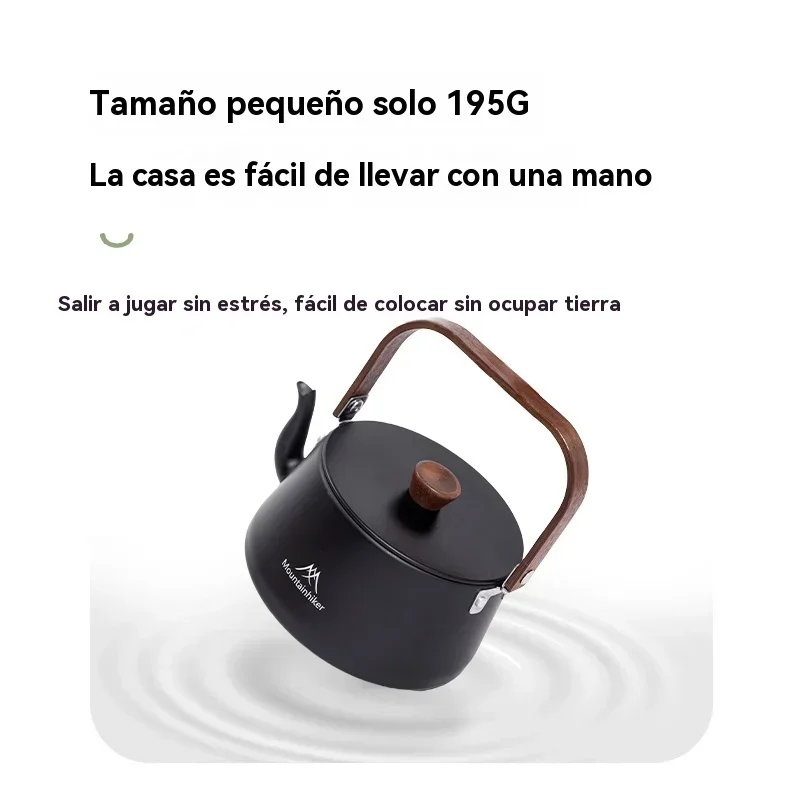 Mountainhiker Camping Style Outdoor Travel Kettle Lightweight Portable Picnic Aluminum Alloy 1.1L Teapot Coffee Pot