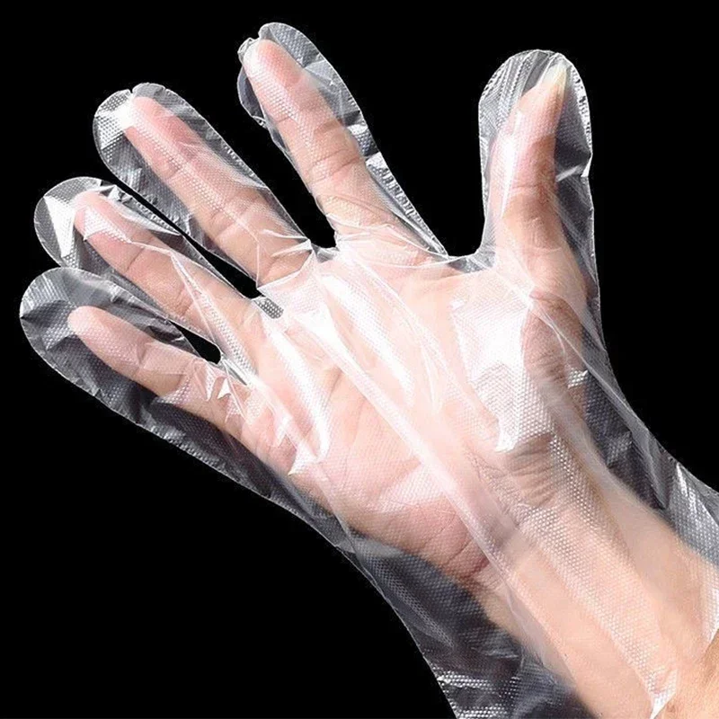 Kitchen Glove Disposable Gloves Food Grade Plastic Transparent Gloves for Restaurant Fried Chicken Pizza Kitchen Tablewar Disposable Gloves,Disposable Plastic Gloves