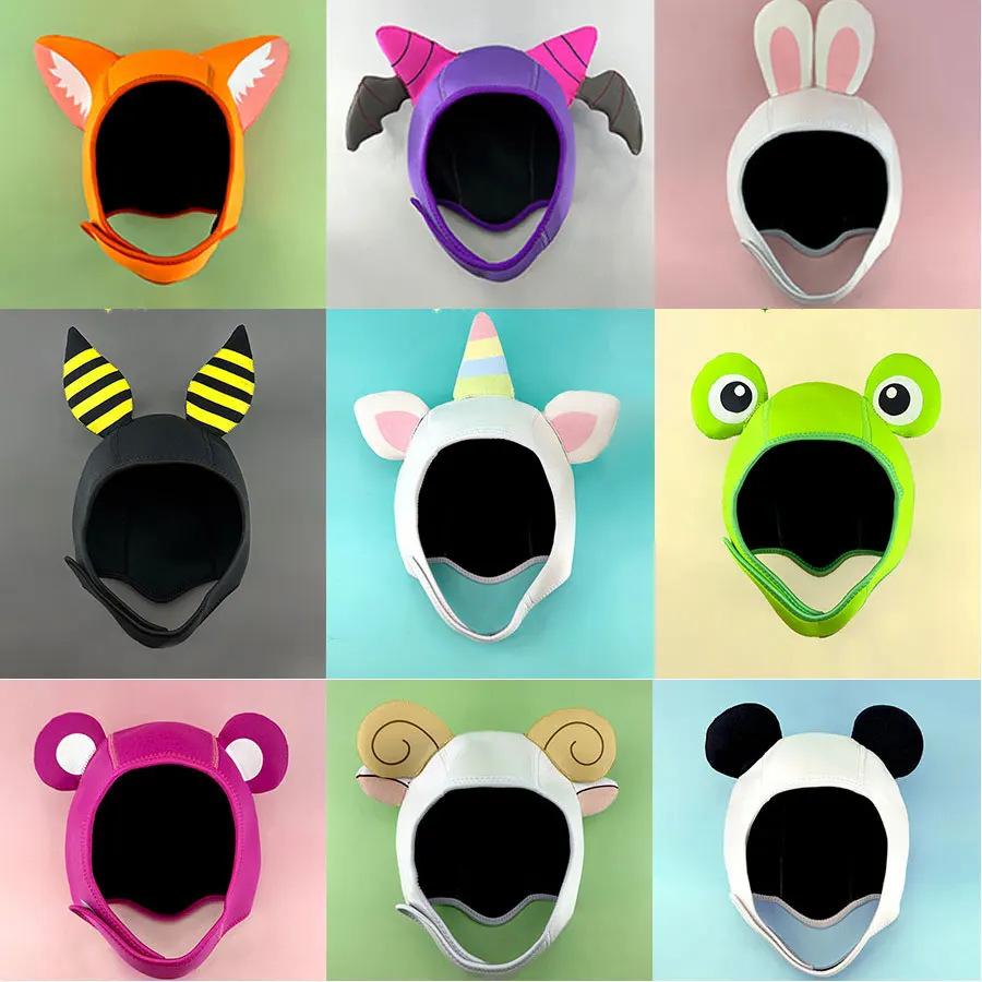 Diving Cap Cartoon Cute Animal Thermal Dive Cap Snorkeling 2MM diving hood Swimming Free Diving Deep Ear Protection Warmth