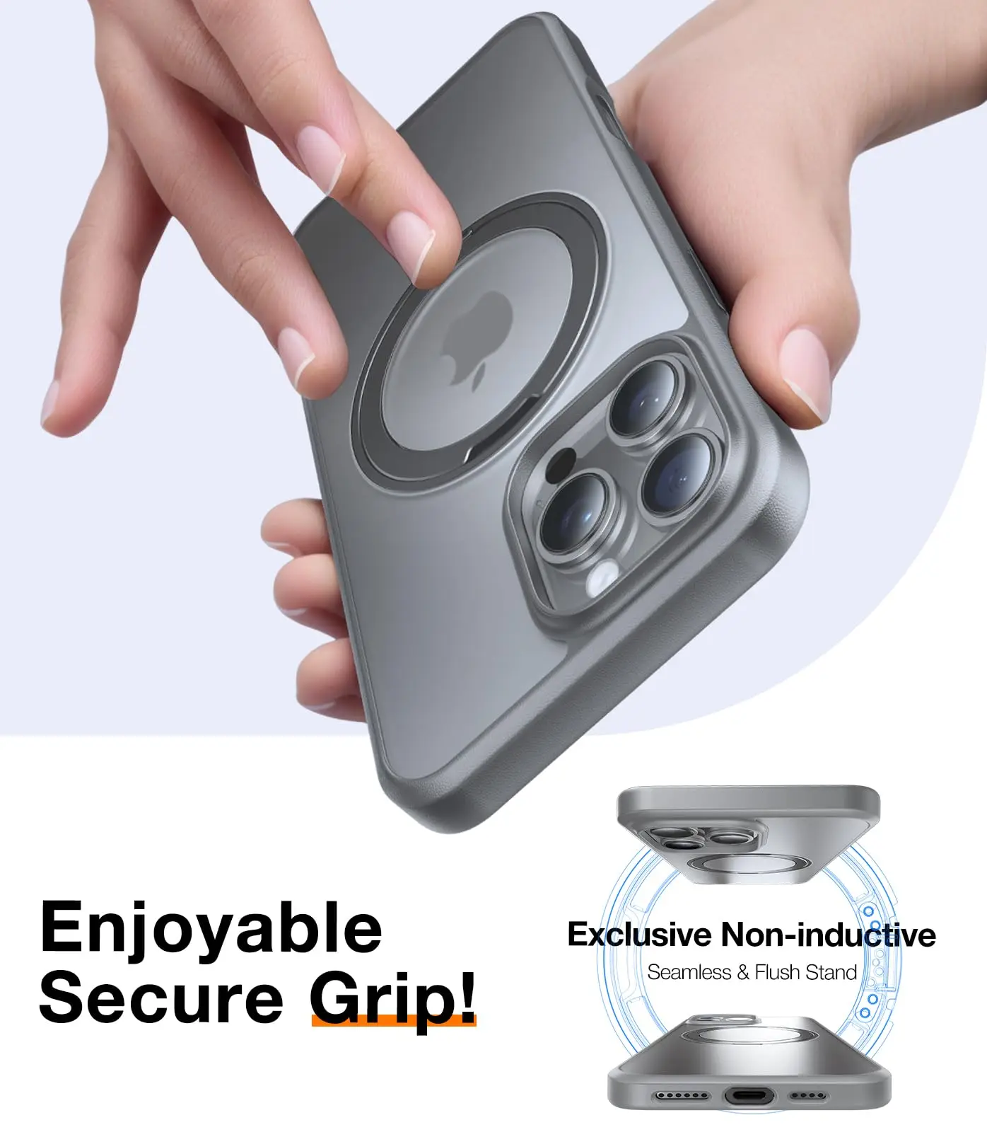 TORRAS 360° Rotatable Magnetic Ring for iPhone 16 15 14 Pro