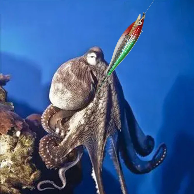 1/3pcs Aggie Horizontal Egi Squid Baits Webfoot Octopus Egi Octopu Shrimp Fishing Lure Luminous Cuttlefish Wood Shrimp Bait 문어에기