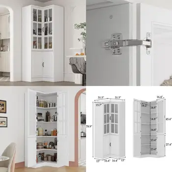 L-Shaped Glass Door Bookshelf 1