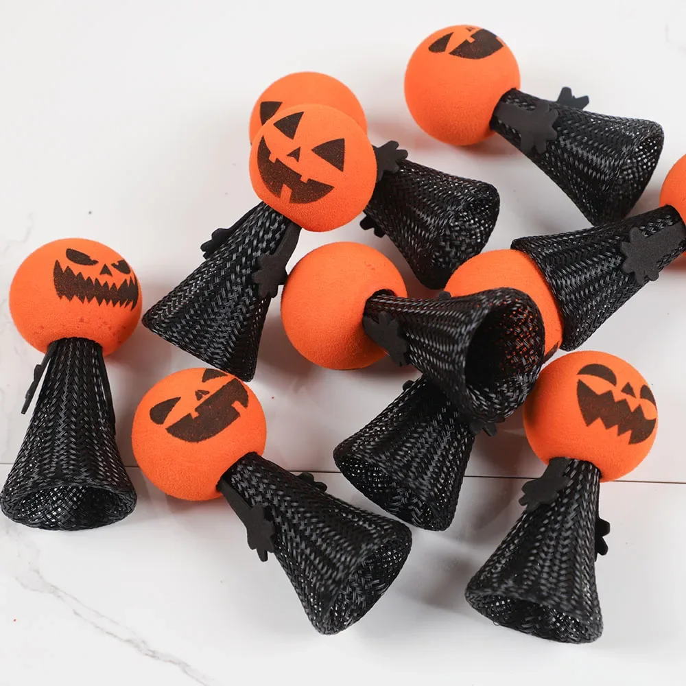 10Pc Cute Funny Halloween Pumpkin Jumping Doll Finger Puppet for Kids Birthday Party Favors Goodie Piniata Filler Halloween Gift