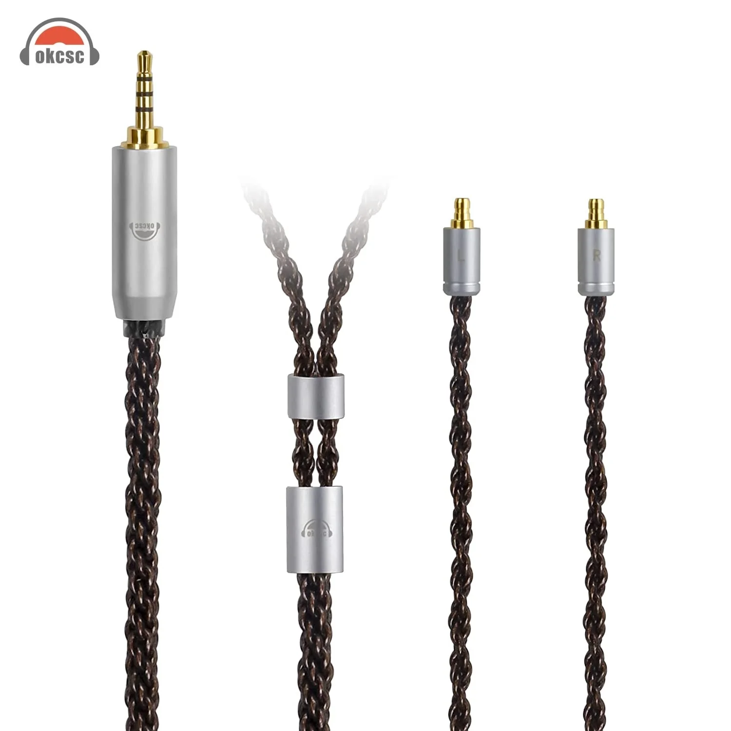 Cabo de Substituição Okcsc para Sennheiser Ie400 Pro Earbuds Ie100 Ie400 Ie400 Pro Ie500 Fone de Ouvido 2.5 mm 3.5 mm 4.4 mm Plug