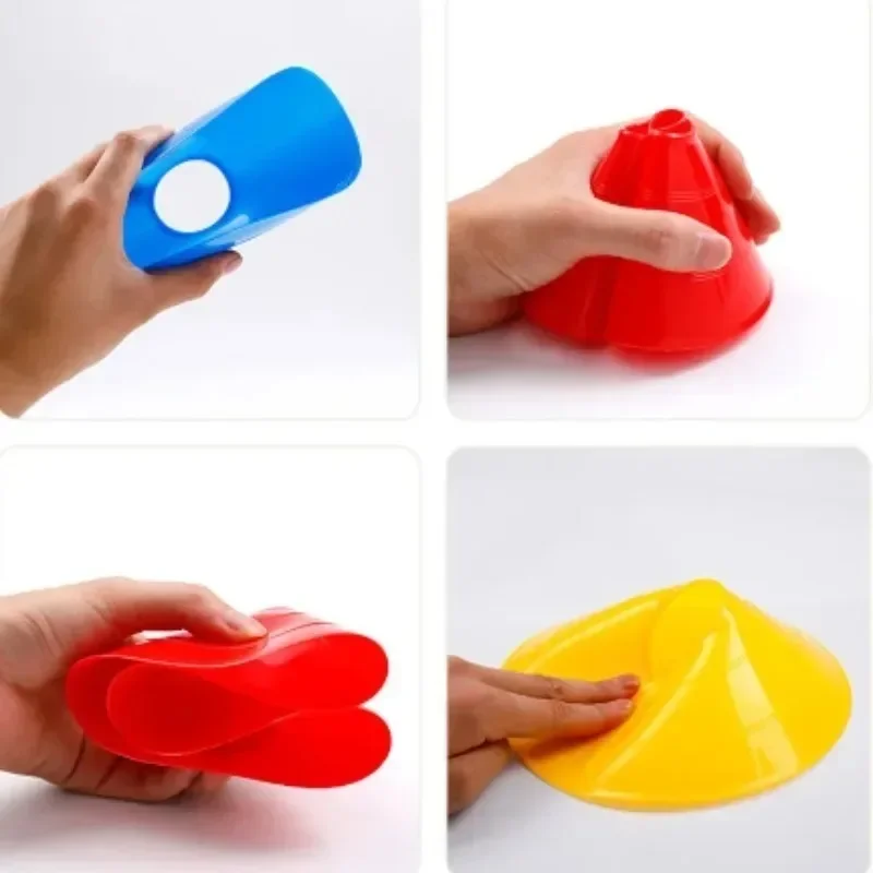 10Pcs Soccer Training Sign Dish Pressure Resistant Cones Marker Discs Bucket Outdoor Basketball Football Training Sports Access