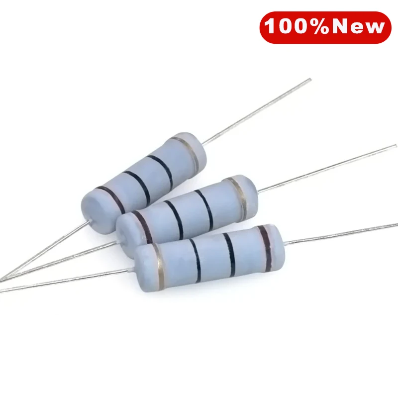 40pcs 5% 5W Carbon Film Resistor 100Ω 220R 330 1K 1.5 2.2K 3.3 4.7 10 22 47 51 68 100K Ohm Color Ring Resistance