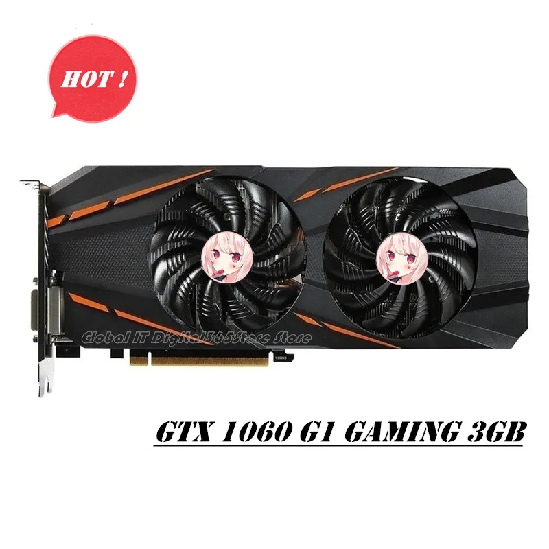Видеокарта GIGABYTE GTX 1060 G1 Gaming 3 ГБ графическая карта GPU для nVIDIA Geforce GTX1060 192 бит