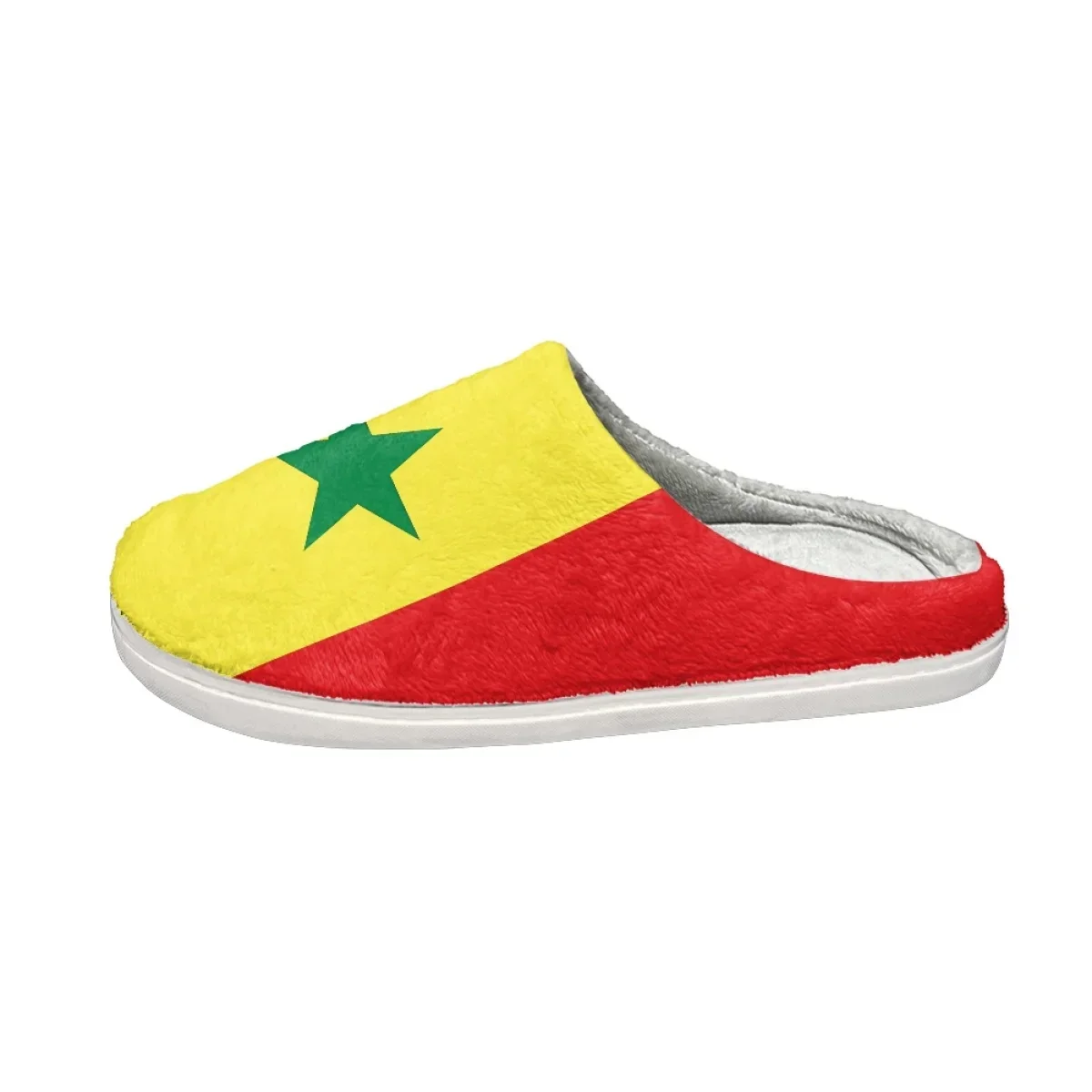 Senegalese Flag Design Winter Indoor Female's Slippers Comfotable House Cotton Slippers Zapatos Non-slip Floor Shoes for Women