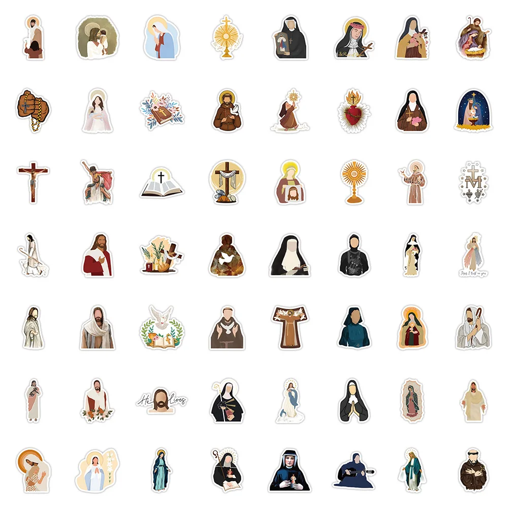 Stickers Virgin Mary Jesus Guadalupe Catholic Church Gifts Sticker 55pcs/Lot