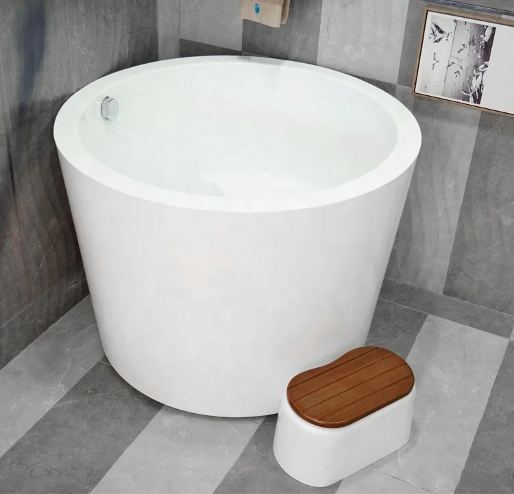 

Bathroom & Kitchen Corner install round shape bathtub very small deep soaking Japanese Bathtubs & Whirlpools