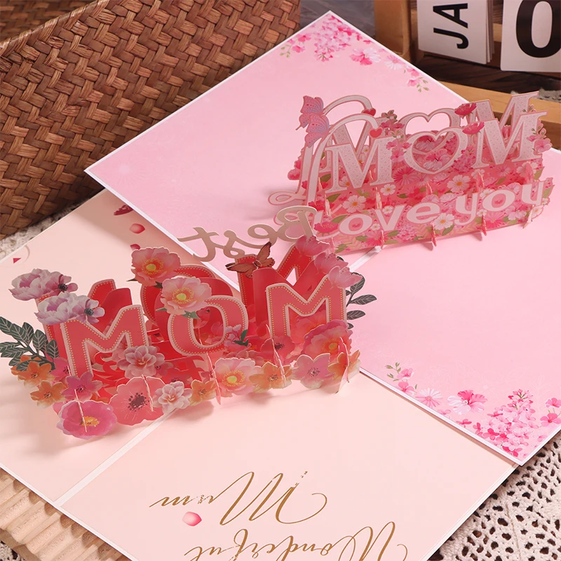 Happy Mother's Day Card Pop Up Mothers Day 3D Card Greeting Postcard Creative Postcard For Mom Wife Surprise Gifts