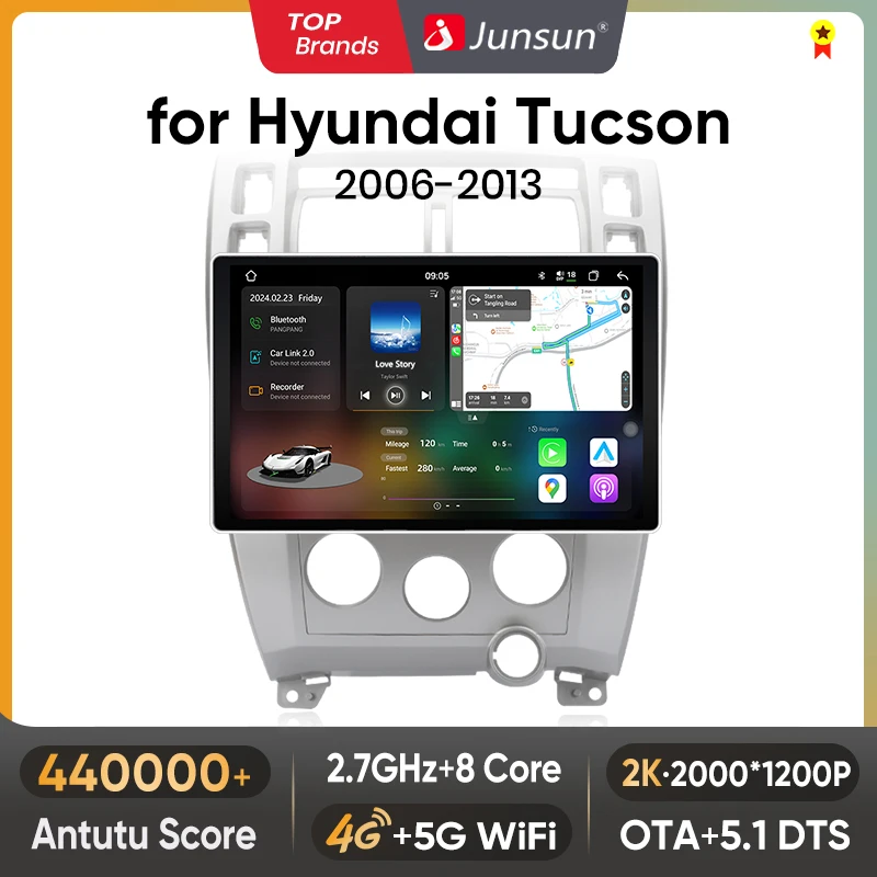 

Junsun V3 Plus 2K QLED беспроводной CarPlay Android Автомобильные интеллектуальные системы для Hyundai Tucson 2006 - 20137870 2,7 ГГц Авторадио