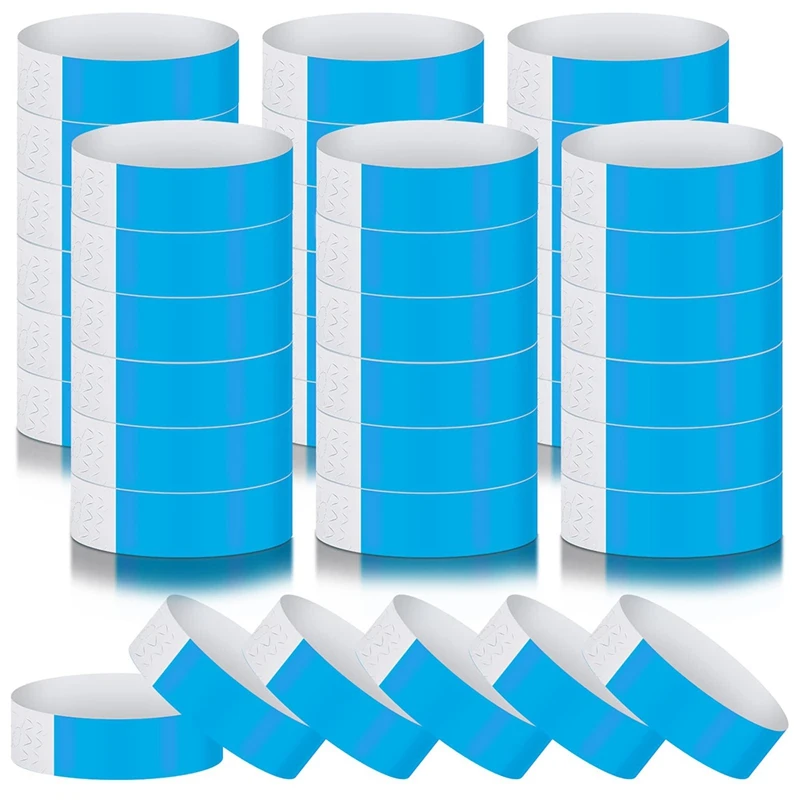 

600Pcs Waterproof Hand Bands Wrist Bands For Events Concert Adhesive For Party Blue