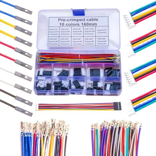 PH2.0 to Dupont2.54 JST Connector Dupont Connector Kit JST-PH 2.0mm & Dupont 2.54mm Cable Housing 16cm Wire (PH-to-Dupont)