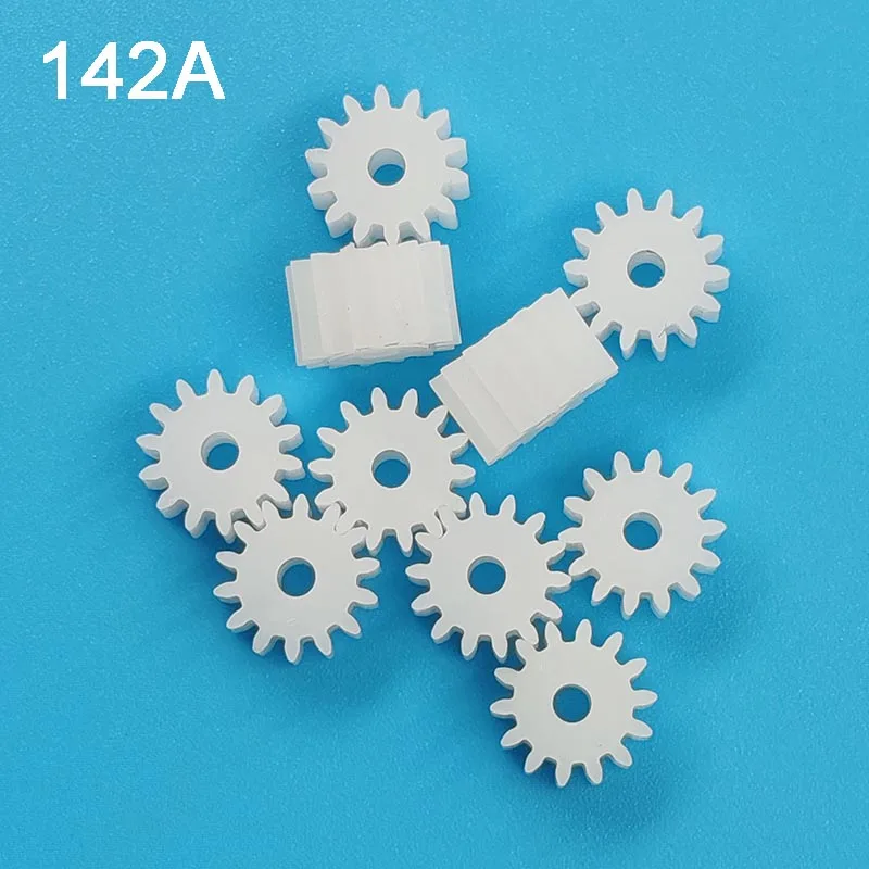 Motor gear 10pcs/lot 142A 142.5A 143A Gears Modulus 0.5 14 Teeth 2mm (tight) OD 8mm POM Plastic Gear Motor Toy Parts Accessories