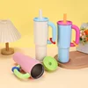 40oz 304 Stainless Steel Straw Insulated Ice Cup Large Capacity Thermal Mug Tumbler with Handle Stylish Insulated Coffee Cup 2