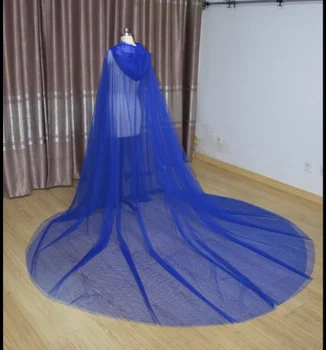 2 layer Tulle Cloak Cape Hooded capes Medieval Bridal Shawl Coat Women Cape wedding Coat hood cape dress bolero formal custom 1