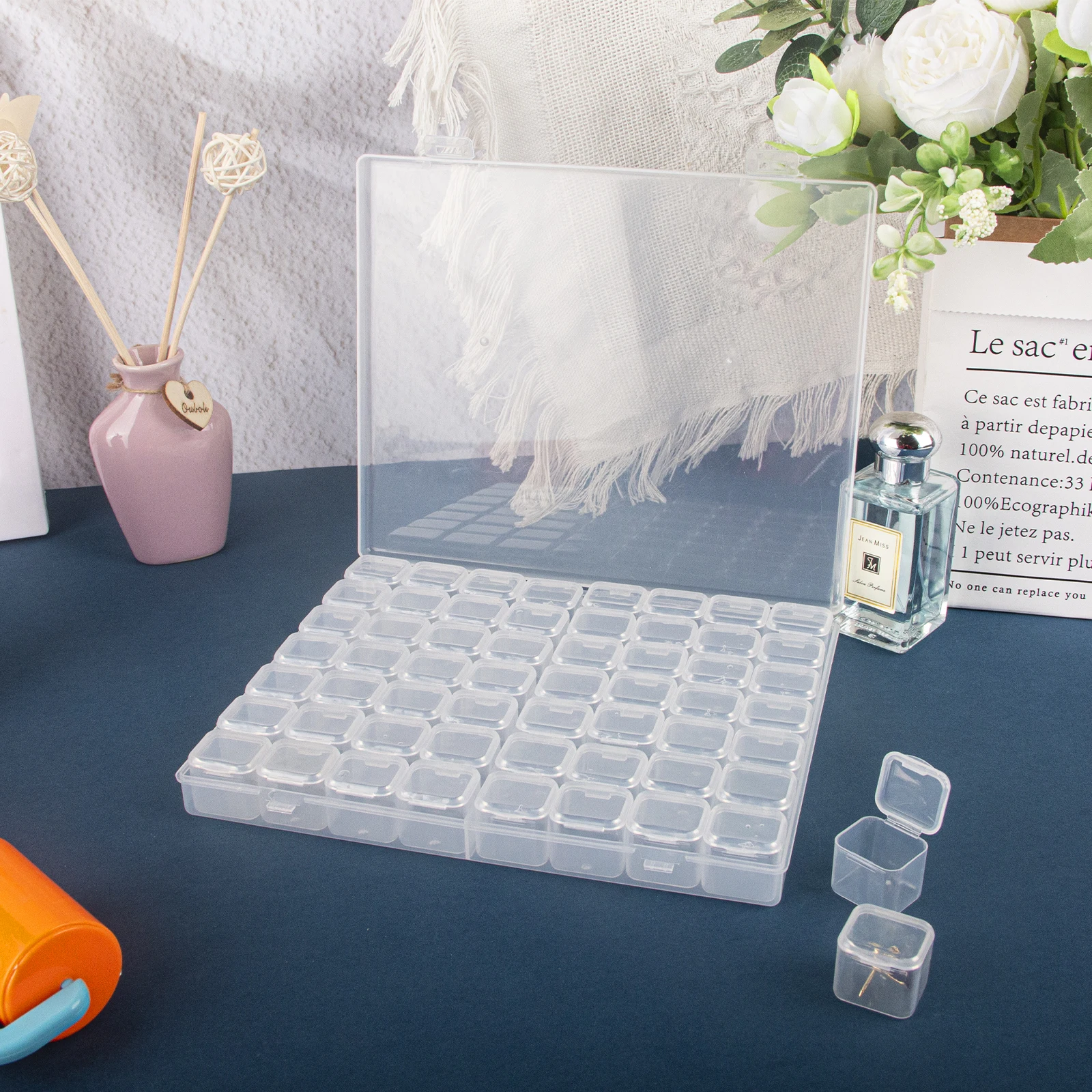 28/56 Independent Plastic Transparent Storage Box DIY Diamond Painting Bead Storage Box Jewelry Bead Fake Nail