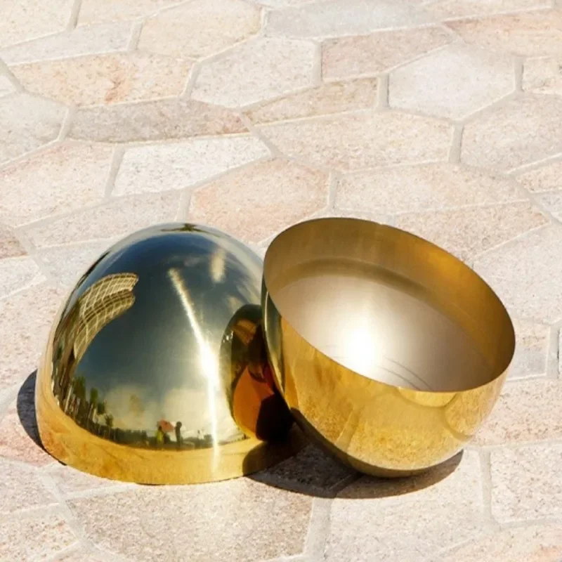 Dia 19-300mm 304 Stainless Steel Hollow Ball Golden 1.0mm Titanium Gold Metal Hollow Ball Golden Mirror Surface Decorative Ball