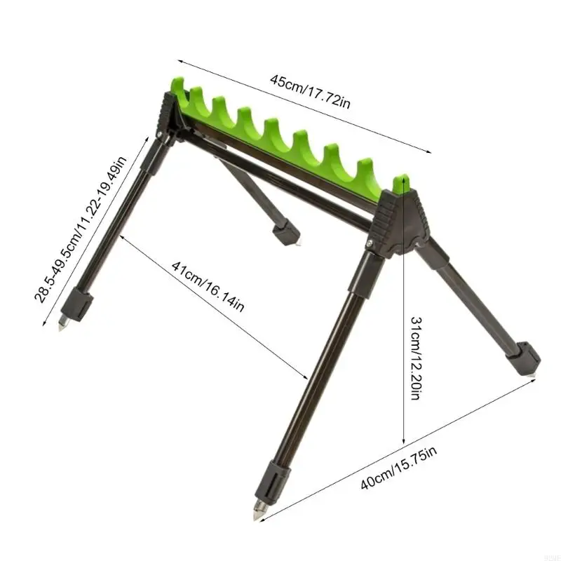 8 Hole Fishing Rod Holder Bracket Telescopic Ground Plug Holder Fishing Stand Adjustable Rod Rest Head Bracket