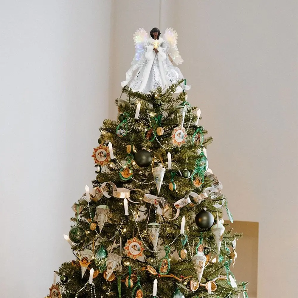 Description Picture 4 of itemChristmas Tree Topper Angel Fairy Festive Xmas Tree Top Ornament Decoration Angel Pendant
