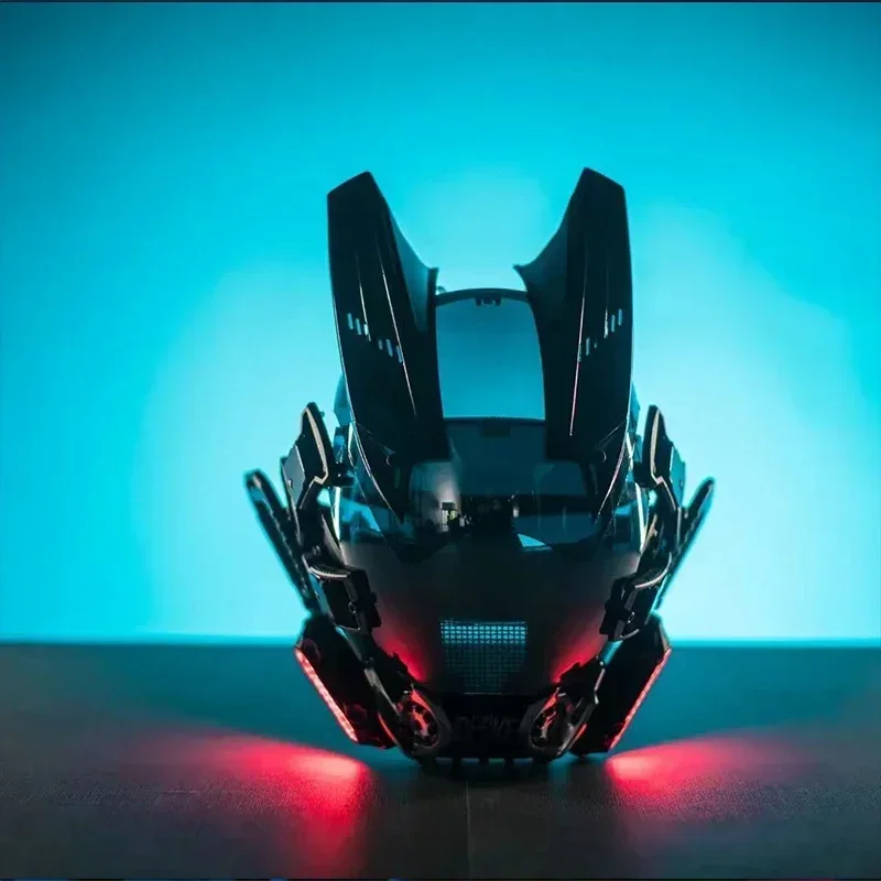 

Шлем для косплея в стиле кибер-панк, Мужская техническая одежда, маска самурая со светодиодной подсветкой, робот, маска Shinobi, шлем в стиле кибер-панк, Tech, броня, детские подарки