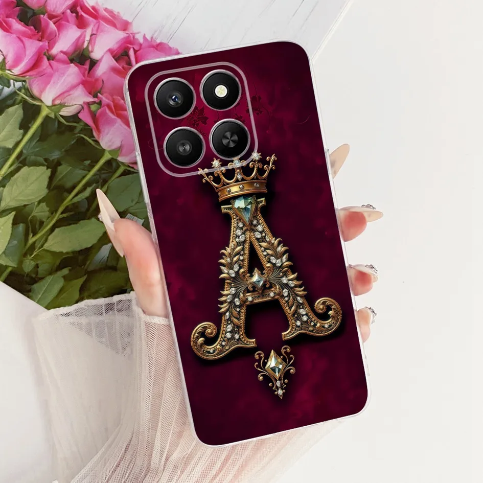 Clear Luxury Crown Letter Silicone Couple Phone Case - Soft and Stylish Protection