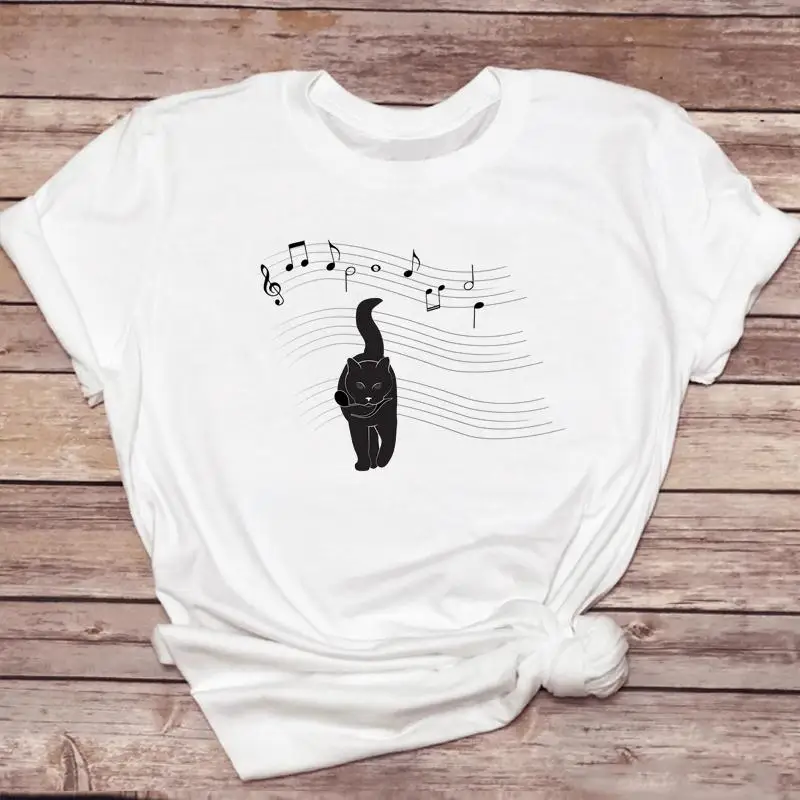 Top Trend Tee Cat Style New Lovely 2022 Women Lady Casual Short Sleeve Fashion Summer Tshirt O-neck Travel Graphic T-Shirt