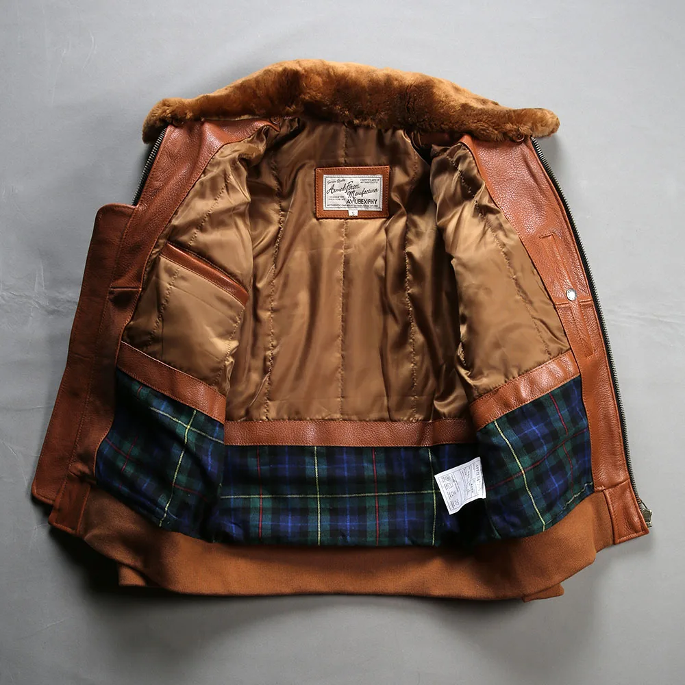 国内で当店のみ HAS2SONS - detachable fur collar flight Bomber Jacket with Detachable Fur Collar - BCAESAR