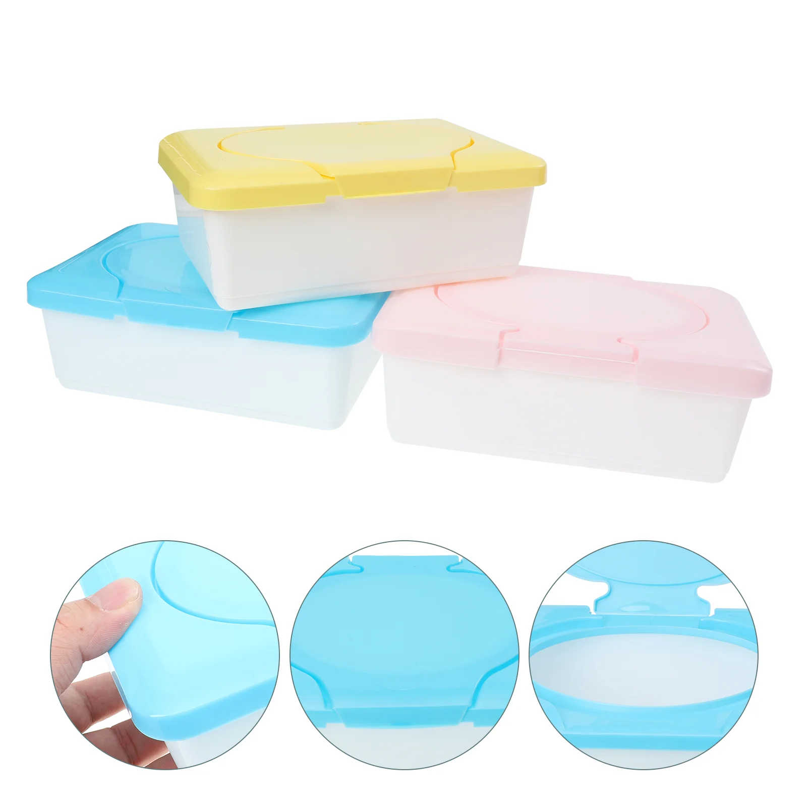 

3 Pcs Wipe Box Baby Wipes Holder Infant Dispenser Container with Lid Wet Diapers Tissue Organizer Filling