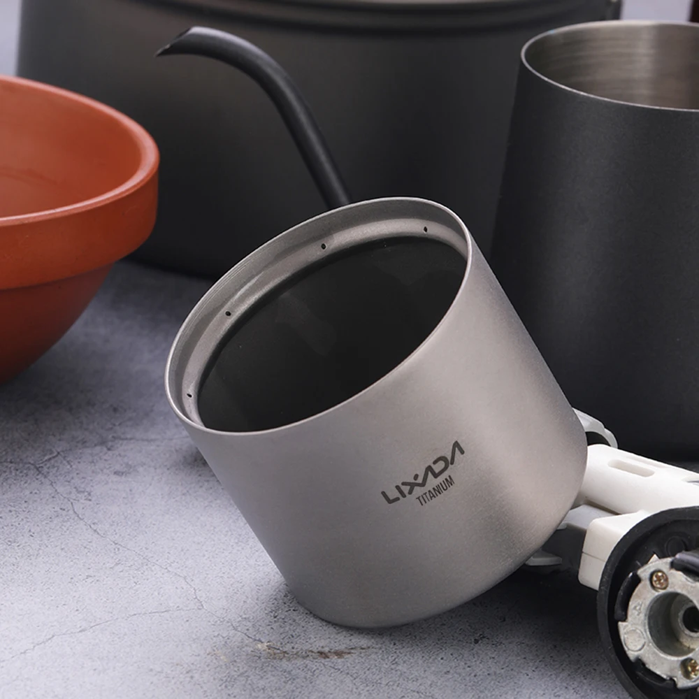 Lixada Mini Alcohol Stove Lightweight Titanium Liquid Spirit Alcohol Stove Furnace with Cross Stand Rack for Outdoor Camping