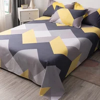 WOSTAR Geometry printed flat bed sheet set couple 2 people super cozy luxury double bed bedsheet single double queen king size 6