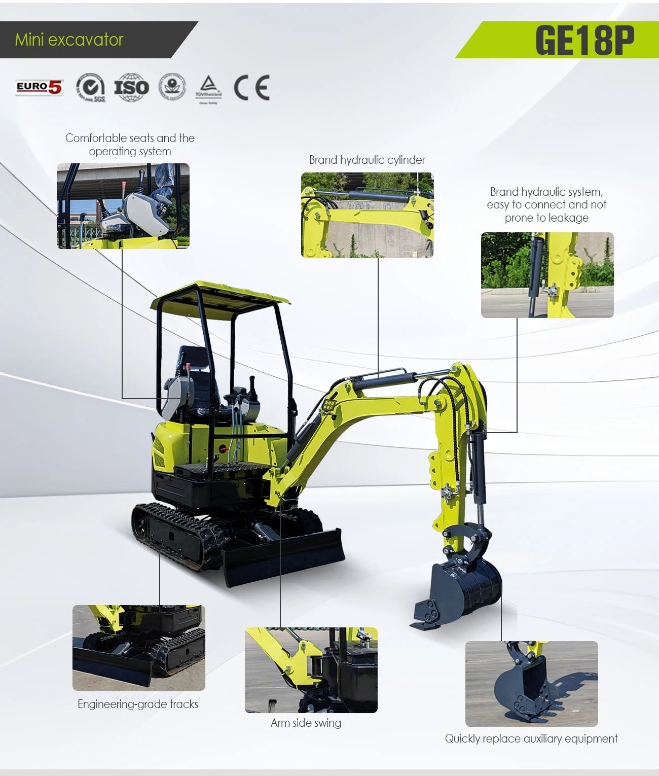 Maßgefertigter Mini-Bagger 2,5 Tonnen EPA-Zertifiziert Kompakter Bagger für Gartennutzung zum Großhandelspreis – Detail 21