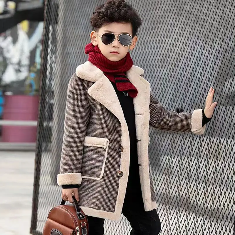 Children Boys Fall Winter Korean The Jacket New Children's Clothing Baby Boy Locomotive Colothing Padded Thickened