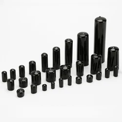 Waterproof Silicone Protective End Caps - Rubber Sleeve Tips and Decorative Seals Set - 1.8 mm (Black)