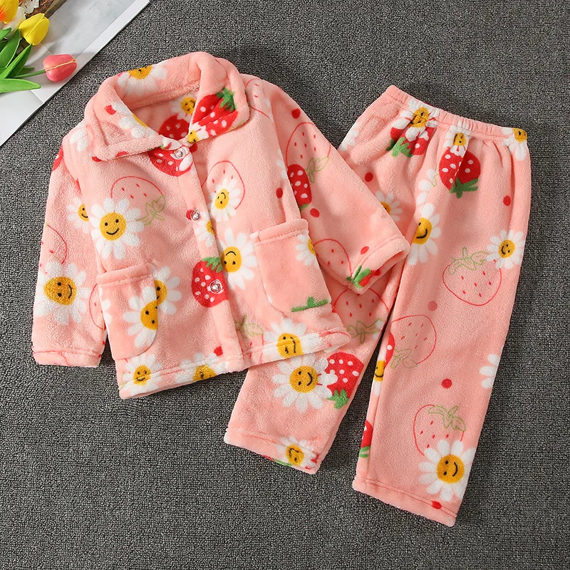 Thickened Flannel Kids Pajamas Set 4