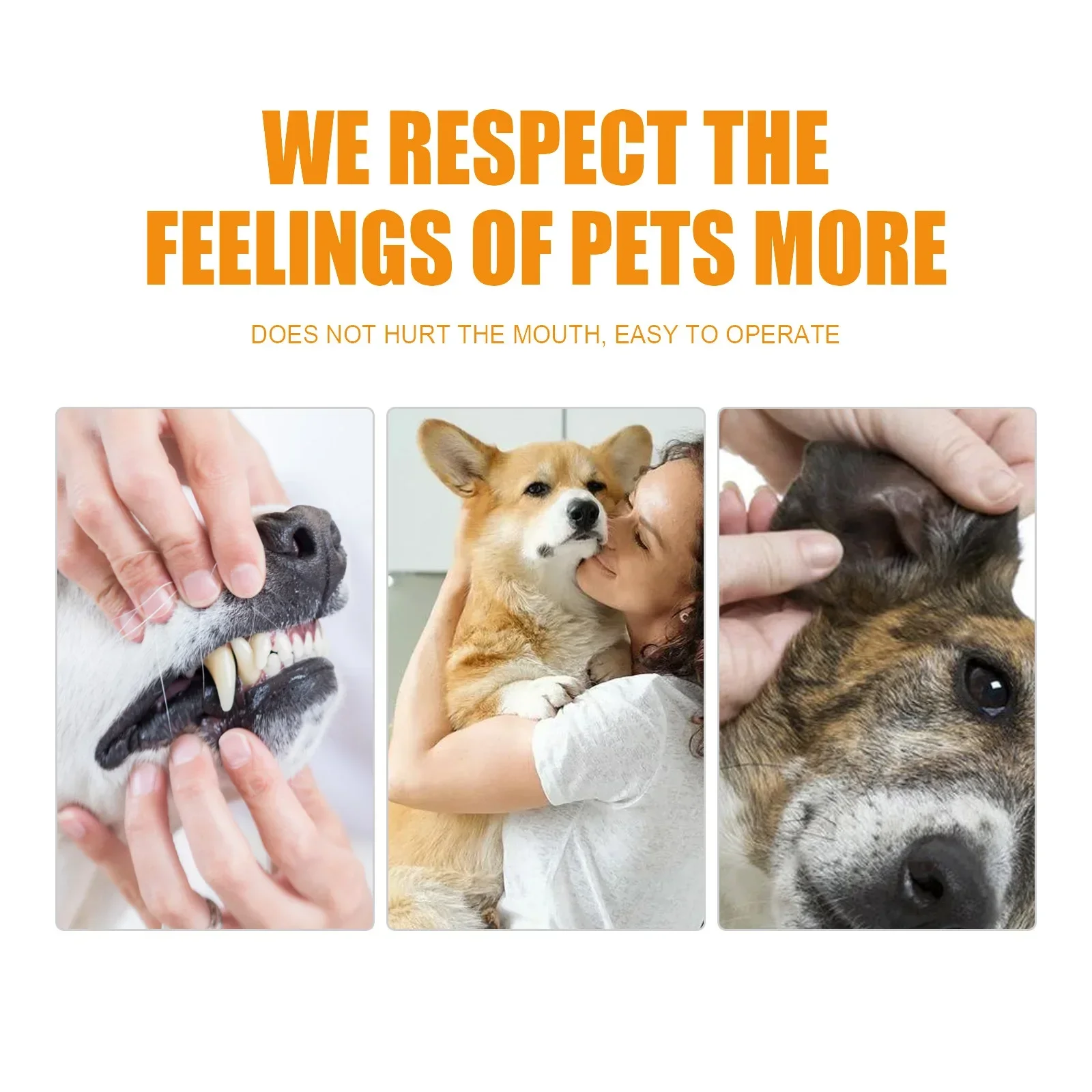 Yegbong Pet Teeth Cleaning Finger Cover Wipes Dog Teeth Cleaning Cat Tartar Removal Stone Ear Cover