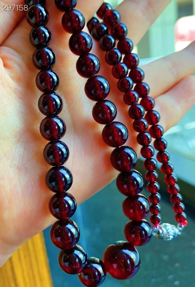 Collier Vintage Perles Fantaisie – Résine Rouge Et Bordeaux – Femme
