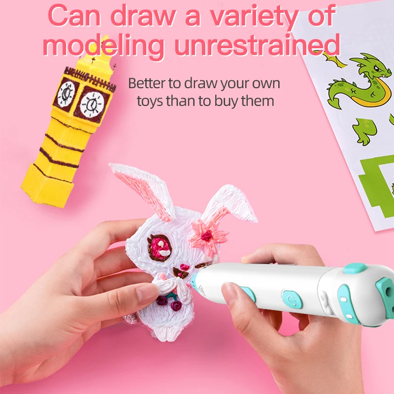 Wireless 3D Printing Pen for Children Low Temperature 3D Drawing Pen With  PCL Filament Toys for Kids Gift DIY Drawing Doodle Pen