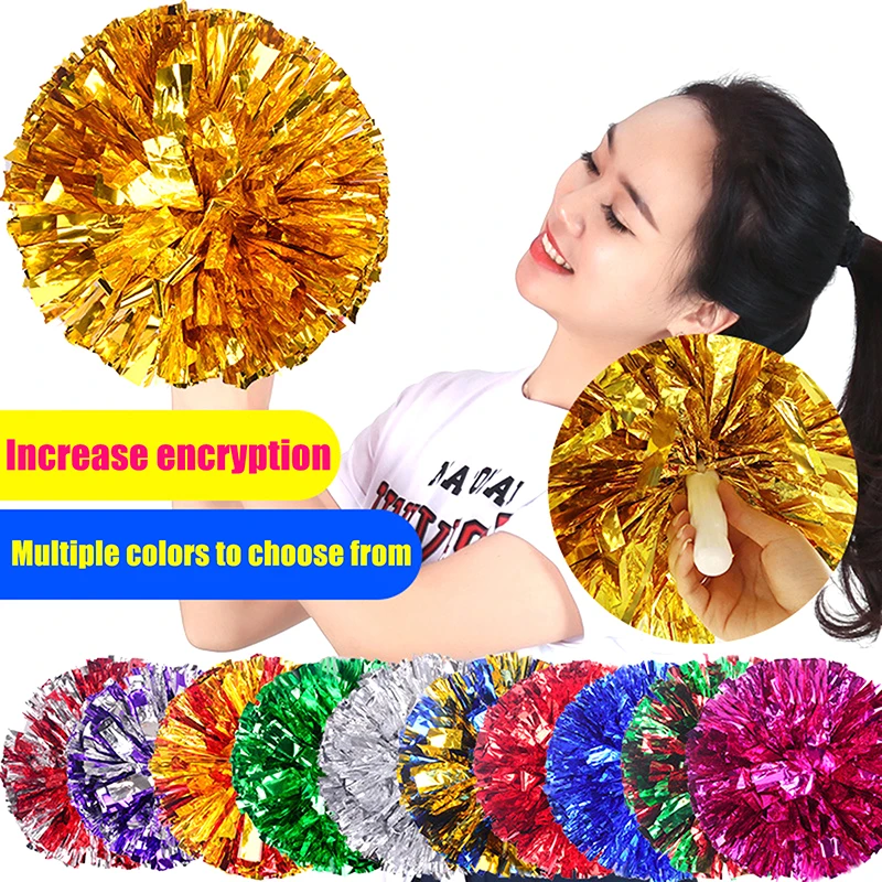 1Pc 30CM Game Pom Poms With Handle Cheerleading Cheering Ball Sports Match Vocal Dance Party Concert Decorator Come On Props