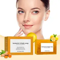 Savon artisanal au curcuma et à l'acide kojique 100g, au citron, pour éclaircir les taches brunes, blanchir la peau, éclaircir le corps, nettoyer le visage 5