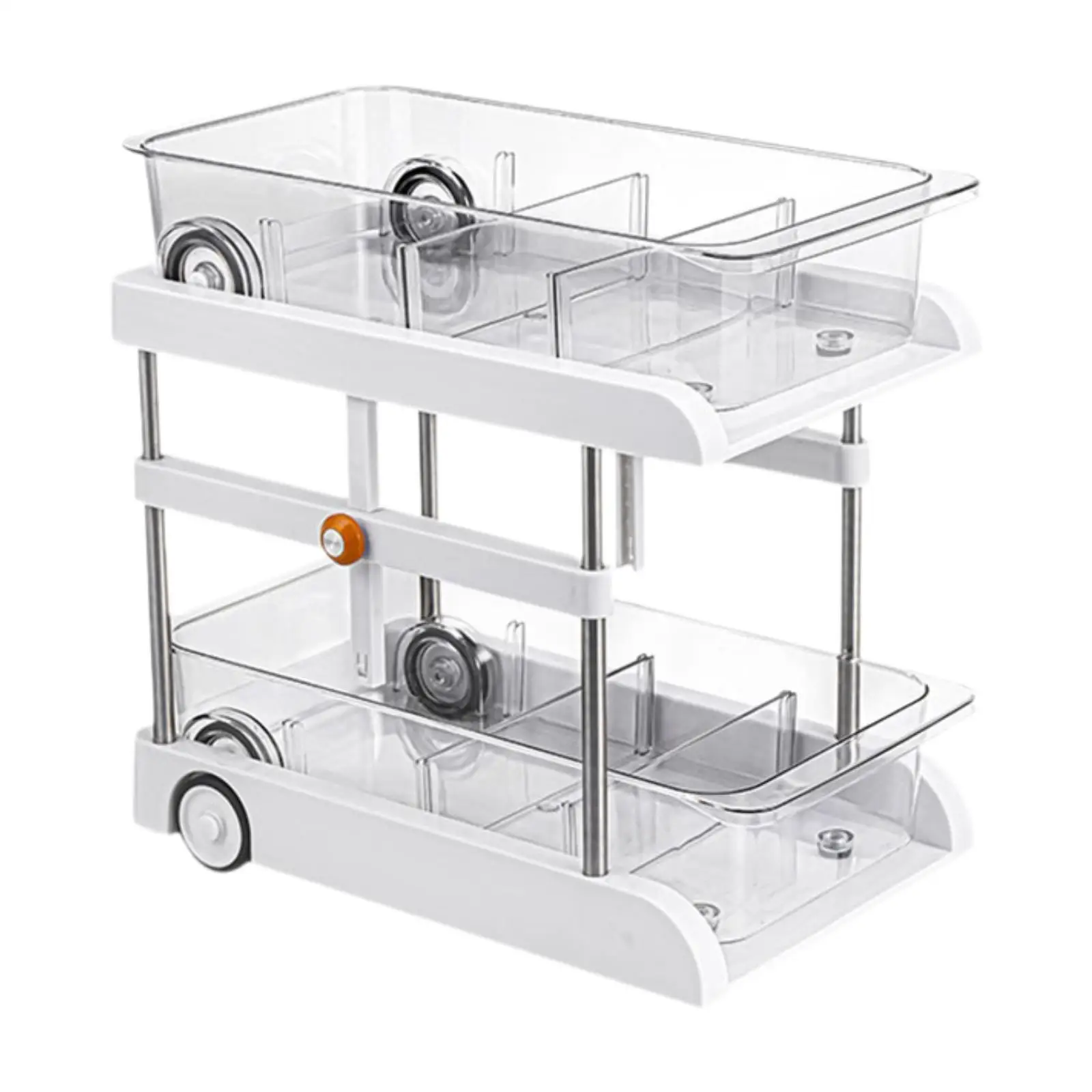 Bathroom Under Cabinet Organizer Shelf with Dividers Multifunctional for Office Removable Drawer Height Adjustable 20.5-41cm